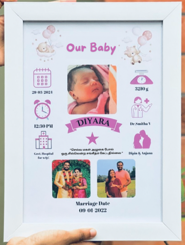 Baby Birthday photo frame - customized gifts - amazely gifts