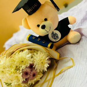 Flower Bouquet and Teddy Bear - Amazely Gifts - Customized Gifts In Trincomalee Sri Lanka