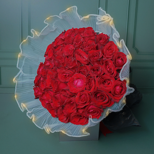 Customized Red Roses Flower Bouquet - Image 3